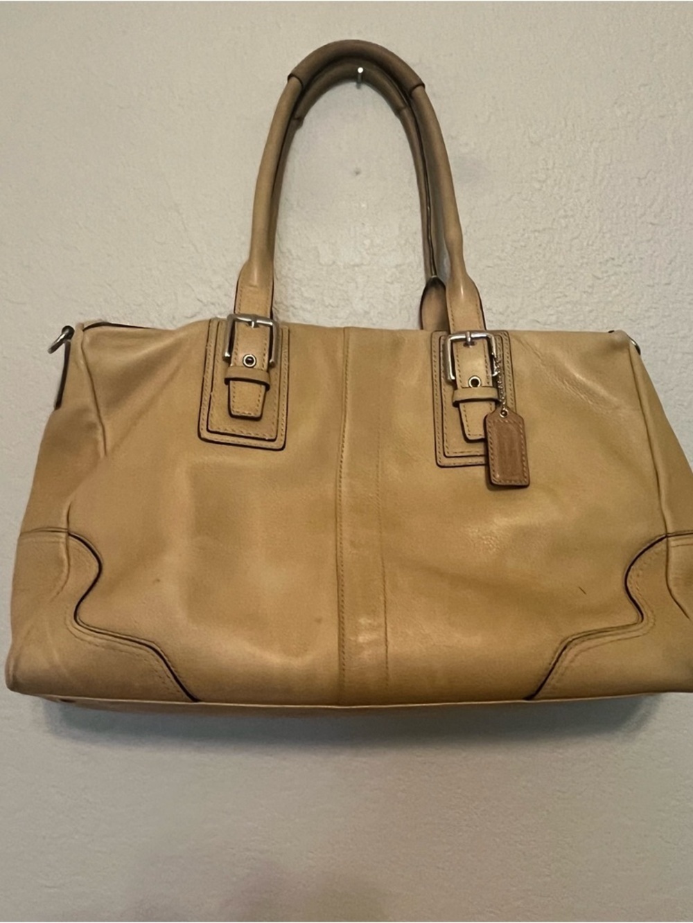 COACH Hamilton Soft Leather Satchel Purse Bag Tan Butter Yellow D1098-F13811 - Picture 16 of 16